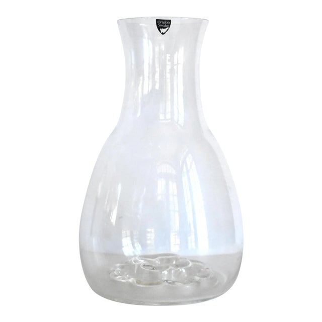 Vintage Orrefors Glass Crystal Carafe For Sale