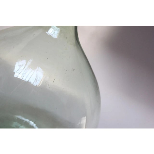 Bottle Green Vintage Bulbous-Form Light Green Demijohn With Cork Stopper For Sale - Image 8 of 12