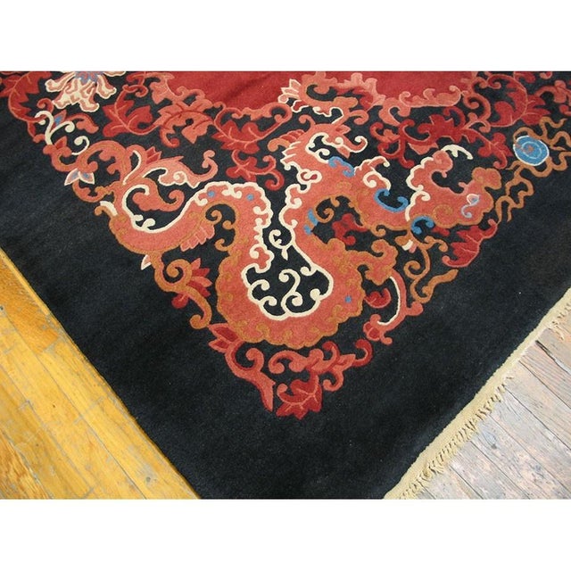 1920s 1920s Minimalist Red Rust Antique Walter Nichols Chinese Art Deco 9'3" X 12' For Sale - Image 5 of 7