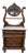 Victorian Walnut Marble Top Washstand With Swivel Mirror & Lion Head Pulls For Sale