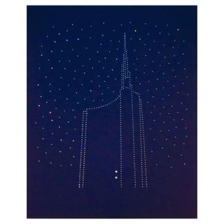 Del Buda, Beyond, Mixed Media and Swarovski Crystals on Canvas For Sale