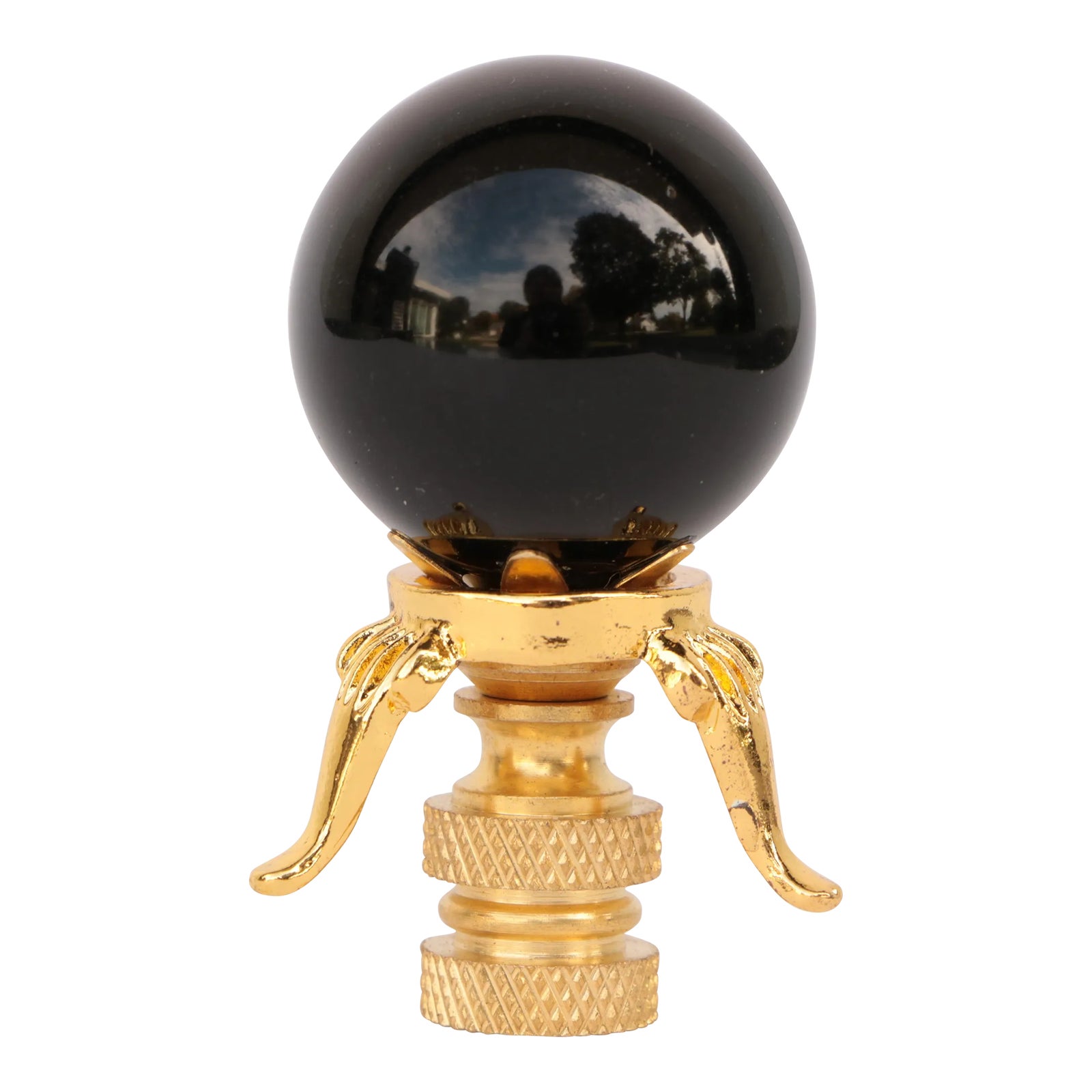 Crystal Ball Lamp Finial Black Chairish