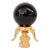 Crystal Ball Lamp Finial - Black For Sale