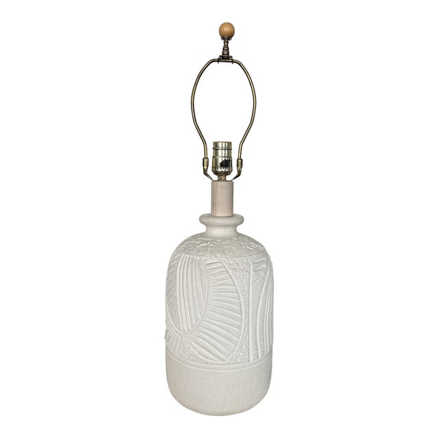 Postmodern Casual Lamps of California Etched Plaster Lamp For Sale