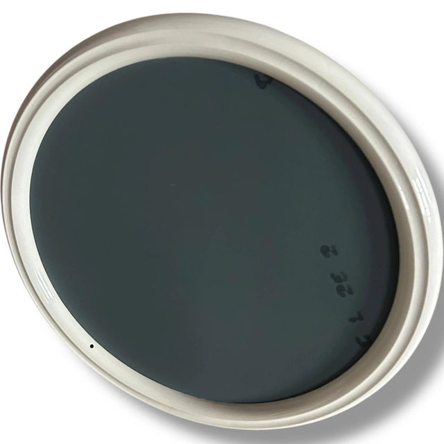 Dutch Space Age Round Wall Mirror with White Plastic Frame, 1970s For Sale - Image 6 of 11