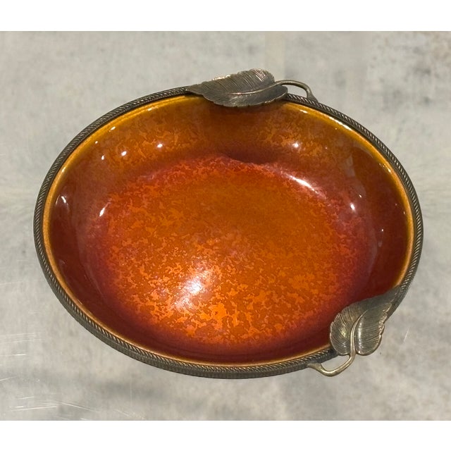 Mid-Century Modern Mid-Century Evans Guilloche Enamel & Brass Dish / Catchall / Ashtray For Sale - Image 3 of 15