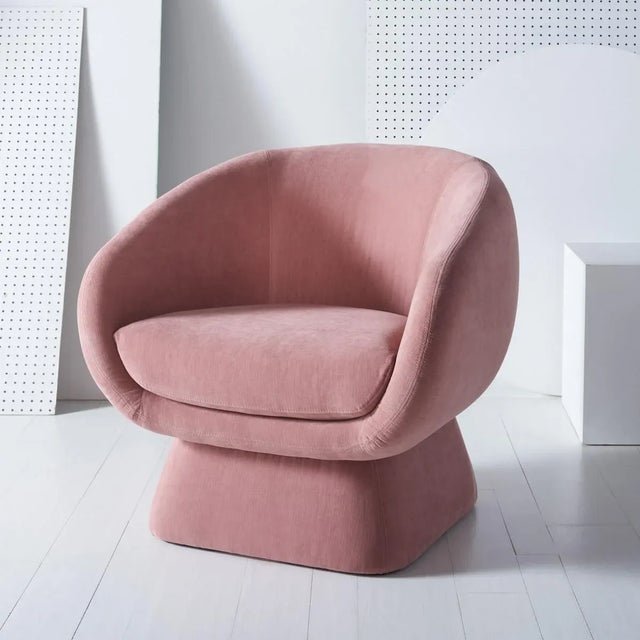 Contemporary Kiana Modern Accent Chair - Dusty Rose For Sale - Image 3 of 11