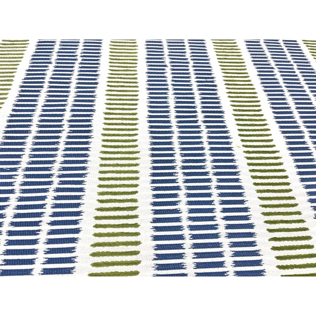 Thibaut Topsail Stripe Indoor Outdoor Fabric In Royal and Green Apple. Price per yard. Brand Thibaut Fabric Book /...