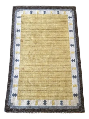 Swedish Pure Wool Rolakan Flatweave Rug by Ingegerd Silow, 1950s