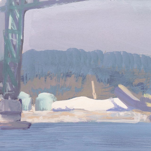 Industrial 'Industrial Landscape in Blue, California' by Stewart Kelly, 1990; Marin Society of Artists, Nassau For Sale - Image 3 of 8