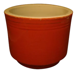 19th Century Chinese Coral Red Orange Porcelain Brush Pot or Cachepot Planter