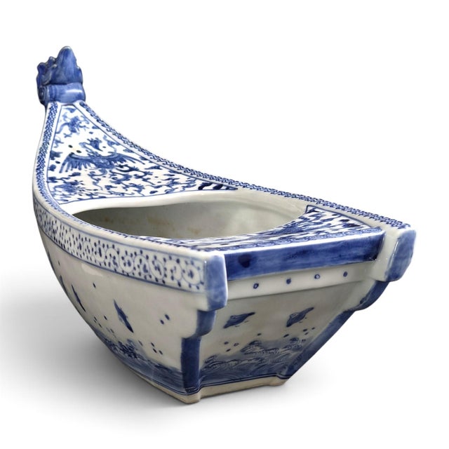 Japanese Jeweled Porcelain Dragon Ship from Mikawachi, 1890s For Sale - Image 4 of 13