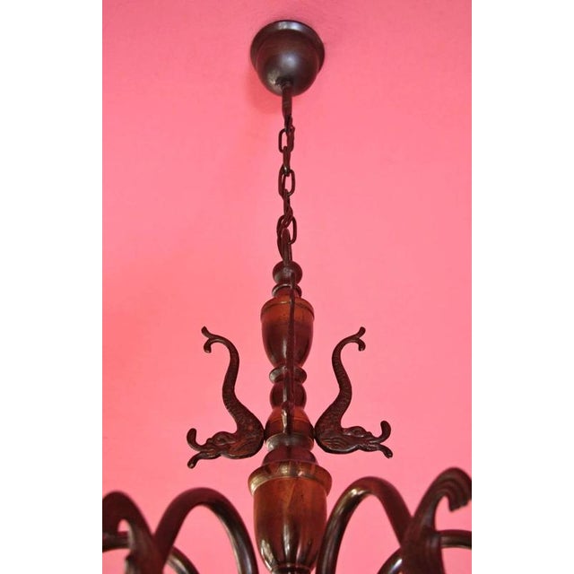 Dutch 8-Armed Chandelier with Fish Motifs For Sale - Image 6 of 6