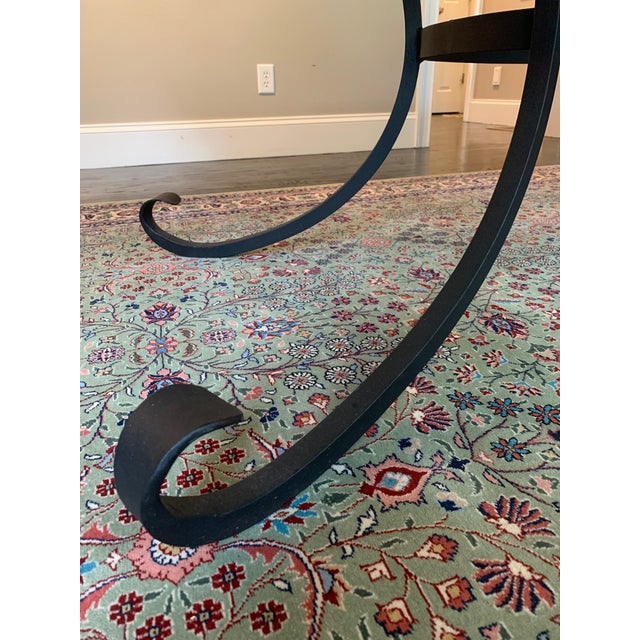 Arhaus Italian Mosaic Tile Dining Table With Scrolled Iron Base For Sale In Boston - Image 6 of 12