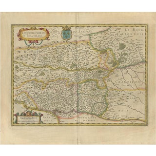Antique Map of the Region of Lyon by Hondius, 1630 For Sale