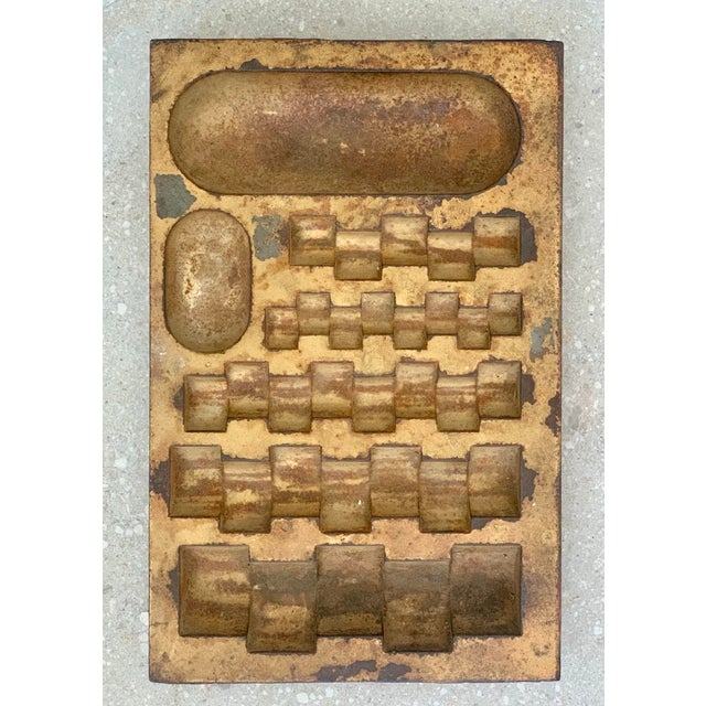 American 1891 Antique Brutalist, Industrial Lamson Metal With Brass Finish Coin Changer Tray, Vide Poche, Sculpture For Sale - Image 3 of 12