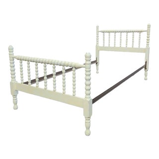 Vintage Off White Jenny Lind Spindle Twin Bed For Sale