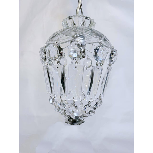Traditional Vintage Glass Dish Basket Chandelier For Sale - Image 3 of 8