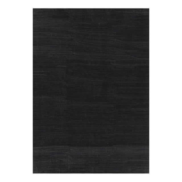 Contemporary Rug & Kilim’s Solid Kilim Rug in Black Tones and Striae For Sale - Image 3 of 7