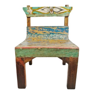 Salvaged Boat Wood Chair For Sale