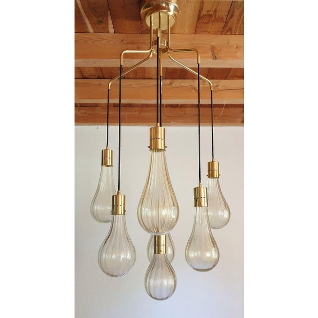 Mid-Century Modern 1970s Mid Century Modern, Murano Glass Pendant Chandelier For Sale - Image 3 of 13