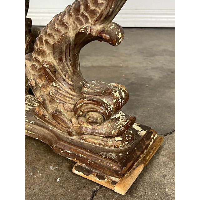 19th C. Italian Giltwood Tripod Table W/ Glass Top For Sale - Image 15 of 18