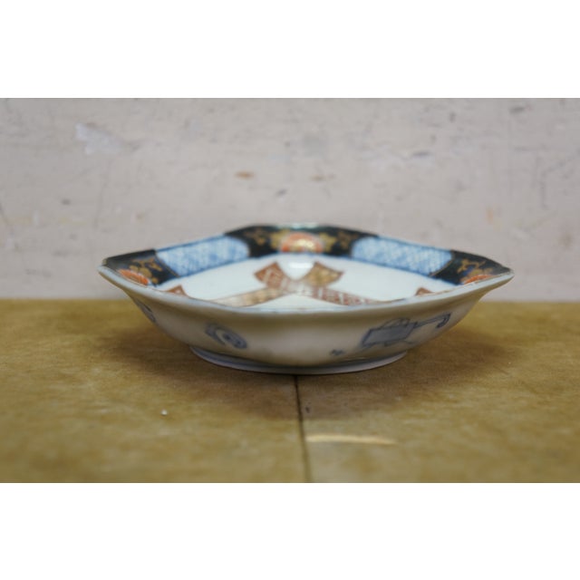 Antique Japanese Imari Lozenge Porcelain Dish Takaramono Treasure Motif Arita For Sale - Image 9 of 14