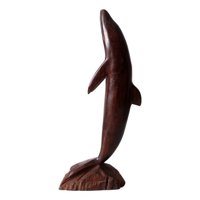 Mid-Century Ironwood Dolphin Sculpture For Sale
