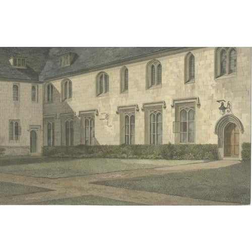 After Samuel Sparrow, Corpus Christi College Cambridge, 1800s, Hand-Colored Engraving For Sale - Image 4 of 10
