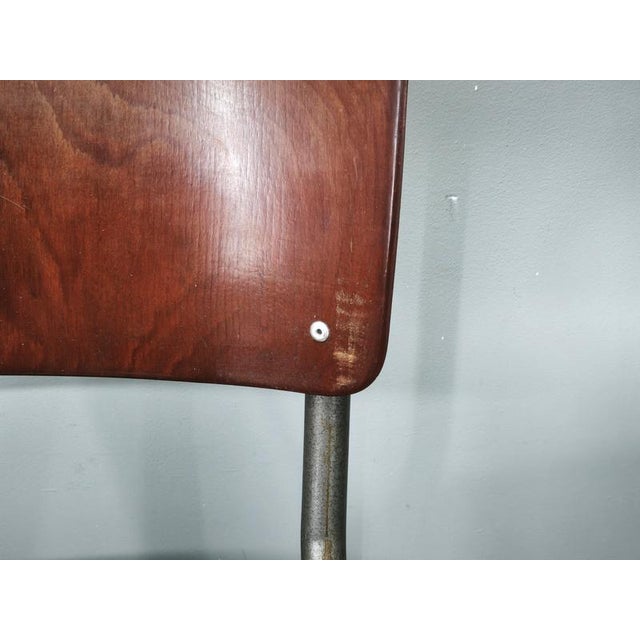 Dutch Industrial Plywood 106 Chairs from Gispen, 1960s, Set of 6 For Sale - Image 17 of 18