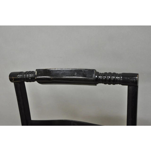 Mid 20th Century Vintage Nichols & Stone Hitchcock Harvest Stencil Painted Black Side Chair Pair For Sale - Image 9 of 12
