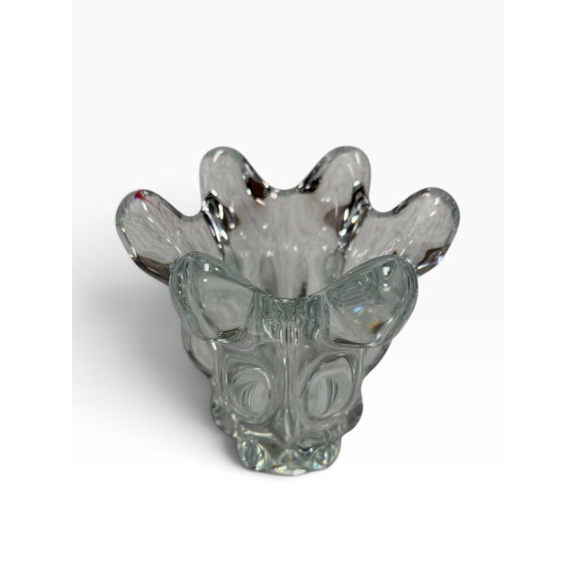 Mid-Century Modern Mid-Century Art Vannes France Crystal Splash Vase For Sale - Image 3 of 6