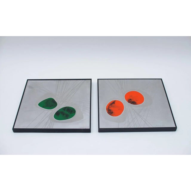Mid-Century Modern Aluminium & Enamel Wall Plates from Jung, Germany, 1977, Set of 2 For Sale - Image 3 of 17
