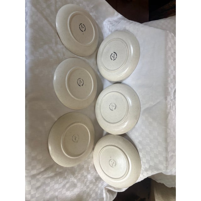 Ivory 1950s Metlox Salad or Dessert Plates in the Poppyfields Pattern - Set of 6 For Sale - Image 8 of 10