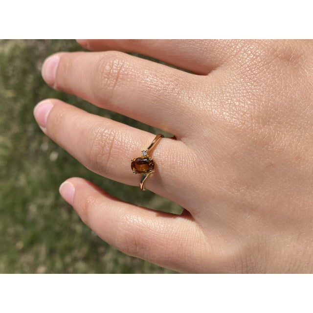 The Angular: Citrine and Natural Diamond Ring in Yellow Gold For Sale - Image 10 of 10
