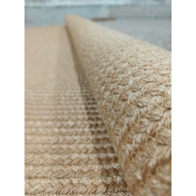 Minimalist Natural Nylon Braided Round Rug For Sale - Image 10 of 11