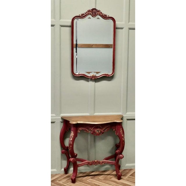 1960s French Painted Console Table with Mirror, 1960, Set of 2 For Sale - Image 5 of 8