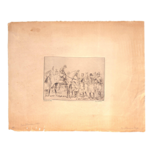 Paul Brown "Gentlemen Up" Steeplechase Drypoint Etching