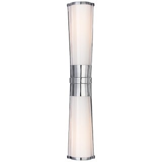 Chapman & Myers for Visual Comfort Signature Carew Linear Sconce in Polished Nickel with White Glass For Sale