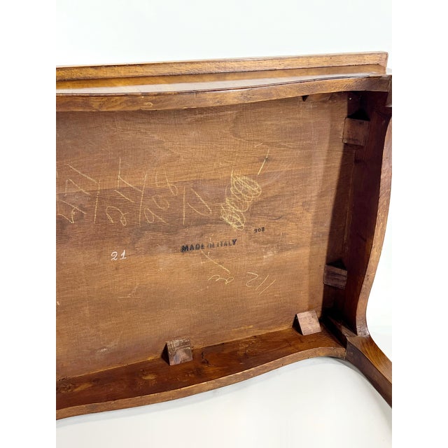 Wood Italian Mid Century Burl Side Table For Sale - Image 7 of 12