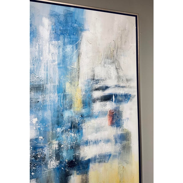 Abstract Modern Hand Painted Acrylic on Canvas Painting For Sale - Image 4 of 5