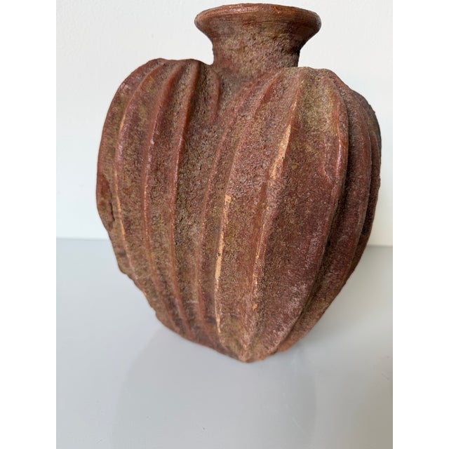 1980s Vintage Organic Cactus Shape Clay Vase For Sale - Image 5 of 12