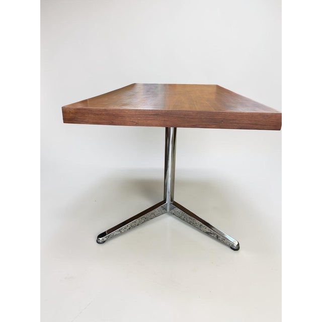 Large Vintage Executive Desk in Walnut and Chrome in the style of Florence Knoll, 1970s For Sale - Image 4 of 12