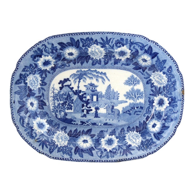 Antique English Rogers Elephant Transferware Platter For Sale