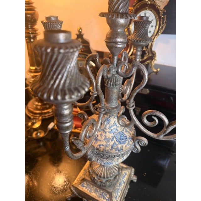Baroque Vintage Baroque Style 4-Arm Candelabra Candle Holder For Sale - Image 3 of 9