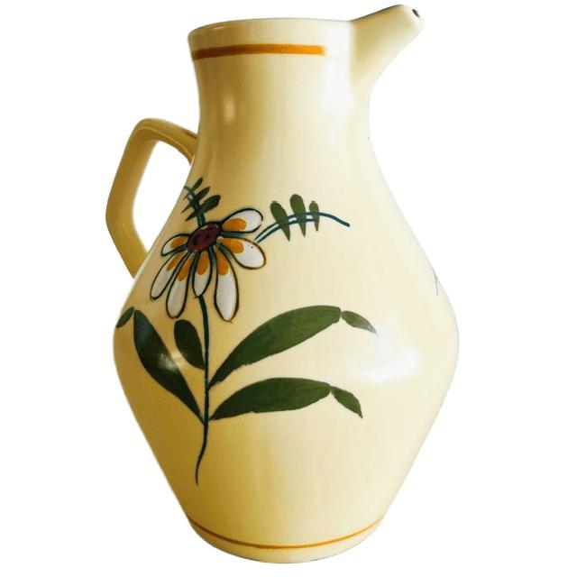 Vintage Flora Pottery Gouda Ceramic Jug, 1960s For Sale - Image 4 of 10