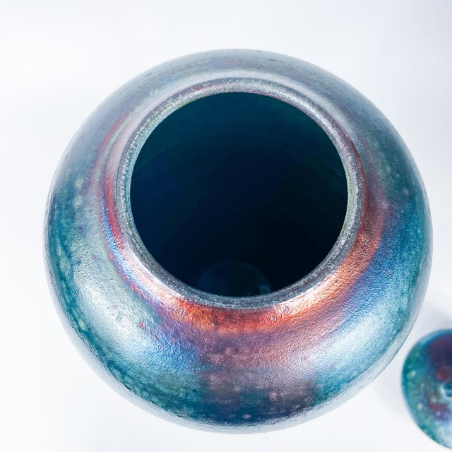 Mike Brennan Raku Pottery Statement Vessel For Sale - Image 9 of 12