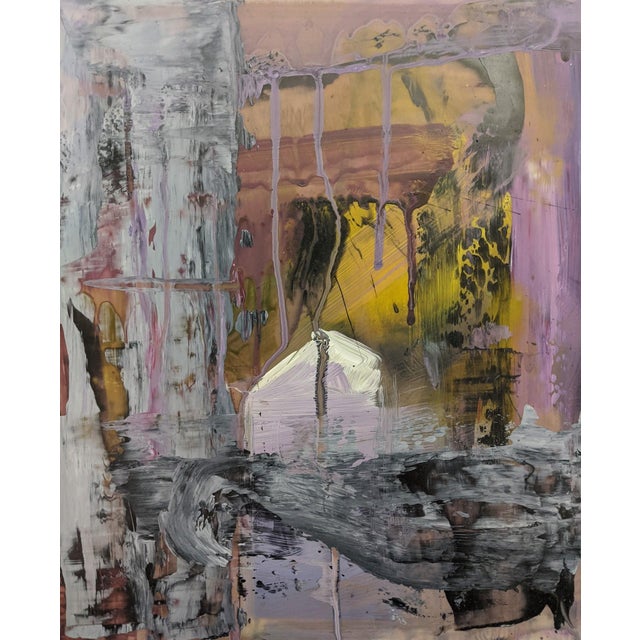 Camp by Caitlin Hurd | Oil on mylar Abstract composition with layered colors and textures. For Sale