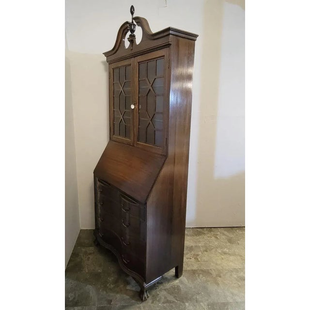 Antique North-Western American Chippendale Mahogany Secretary For Sale - Image 4 of 12