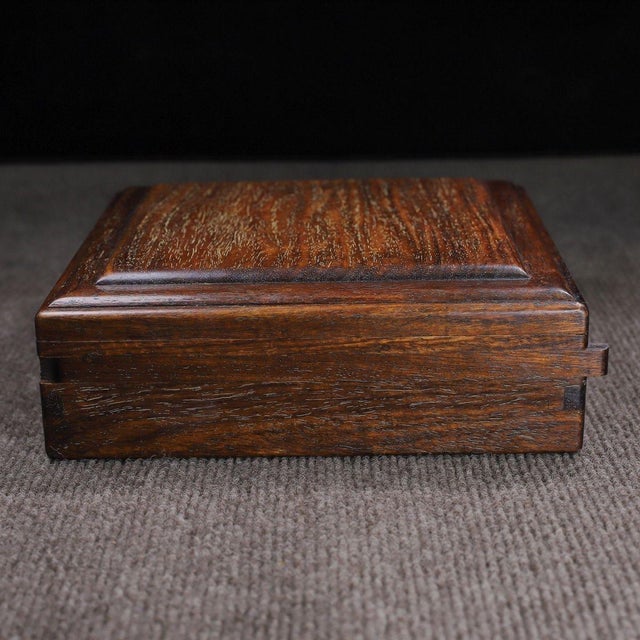 Chinese Huali Rosewood Square Puzzle Box With Sliding Mechanism For Sale - Image 9 of 10